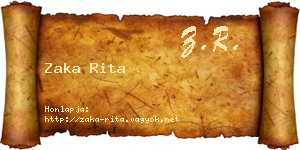 Zaka Rita névjegykártya